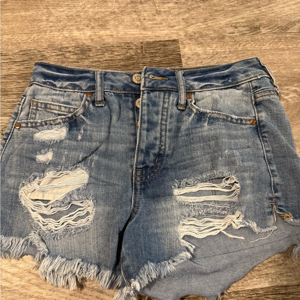 RSQ Vintage High Rise Blue Denim Shorts